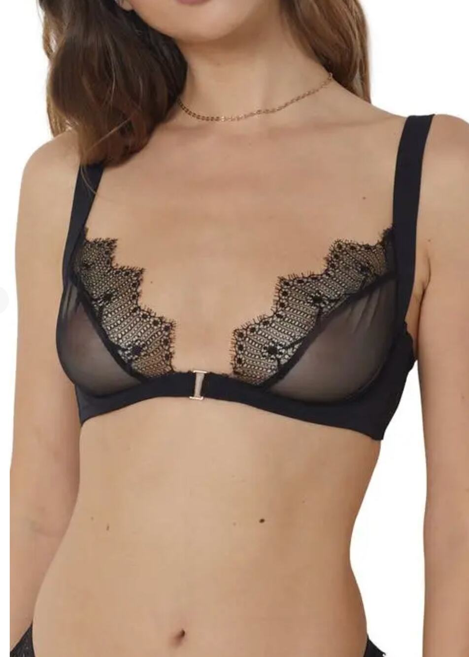 ETAM narcisse unlined underwire plunge bra $110 - 38E NWT Black